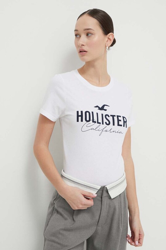 Hollister Co. pamut póló fehér KI357.3198.100