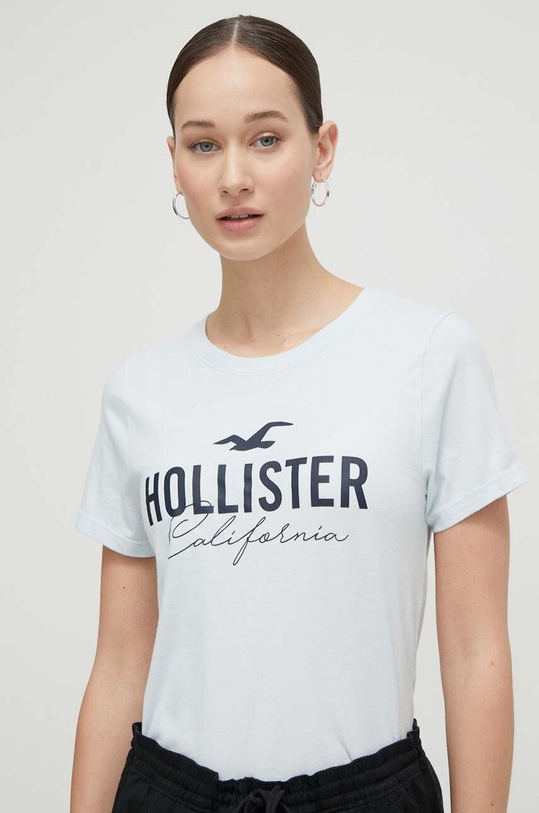 Βαμβακερό μπλουζάκι Hollister Co. βαμβάκι μπλε KI357.3198.210