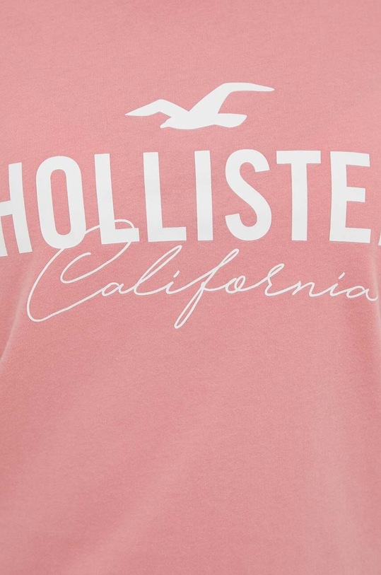Βαμβακερό μπλουζάκι Hollister Co. ροζ KI357.3198.610