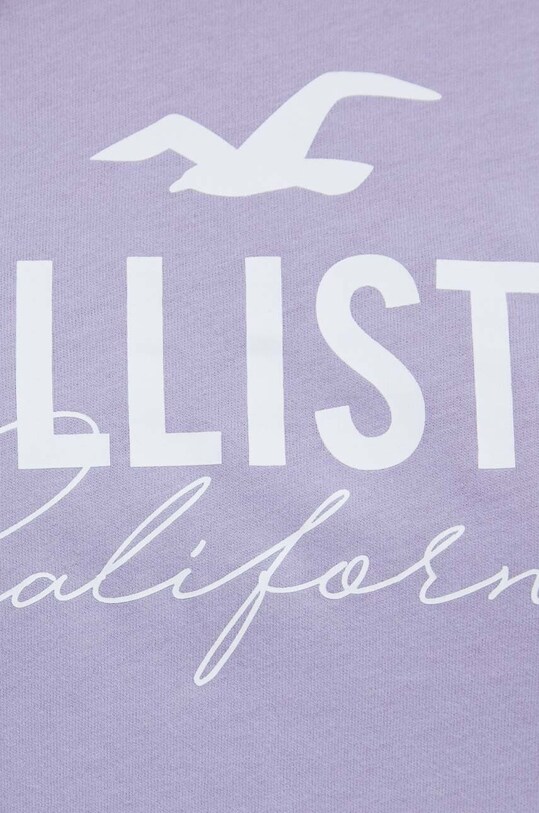 Bavlněné tričko Hollister Co. KI357.3198.630 fialová