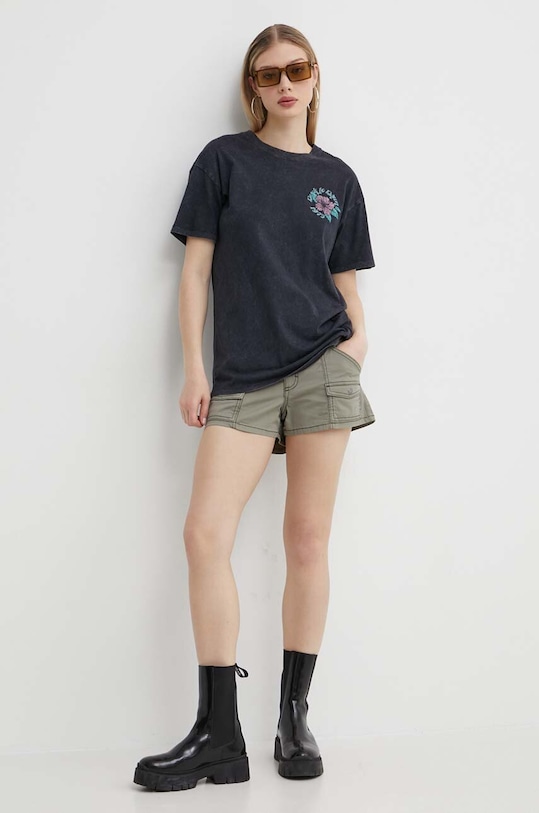 Bavlněné tričko Hollister Co. KI357.3220.901 černá SS24