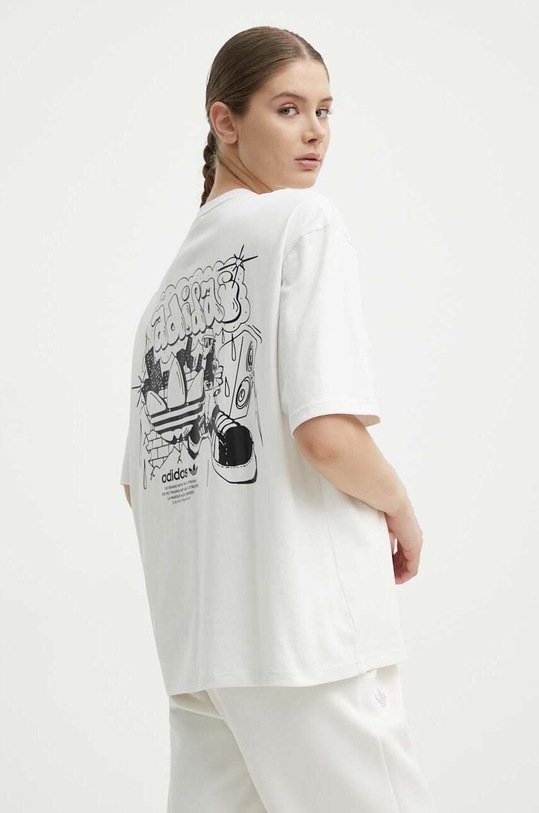 Βαμβακερό μπλουζάκι adidas Originals στάμπα λευκό IS2845