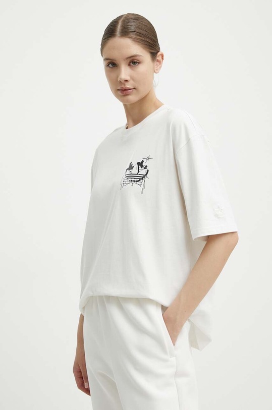 Ρούχα Βαμβακερό μπλουζάκι adidas Originals IS2845 λευκό