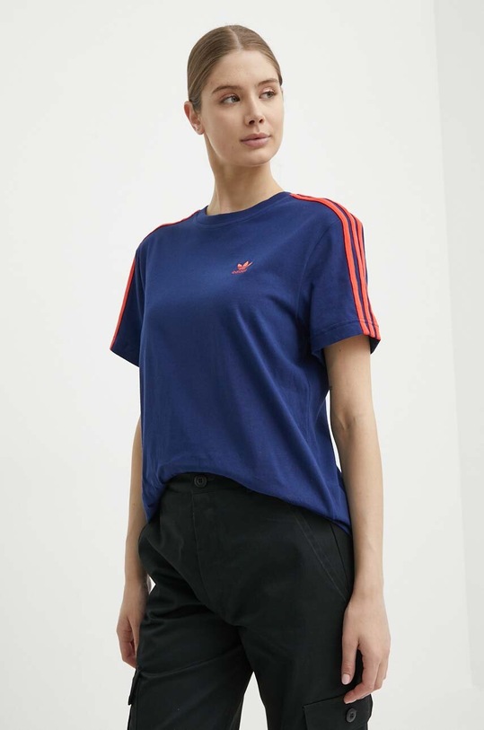 Ρούχα Βαμβακερό μπλουζάκι adidas Originals IU2476 σκούρο μπλε