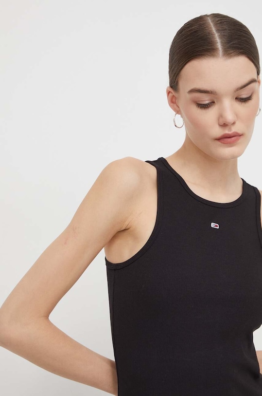 Top Tommy Jeans slim černá DW0DW17382