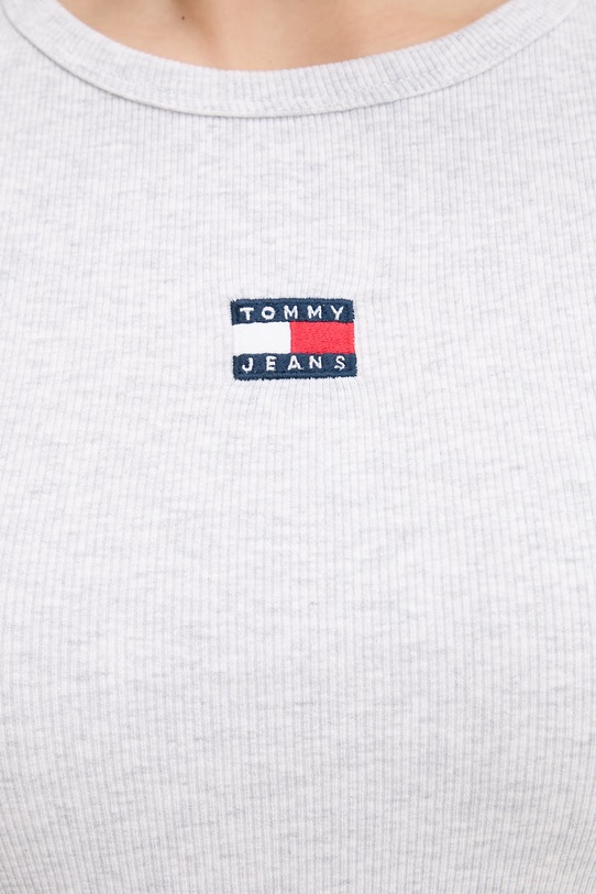 Tommy Jeans t-shirt damski bawełniany z elastanem DW0DW17881 szary