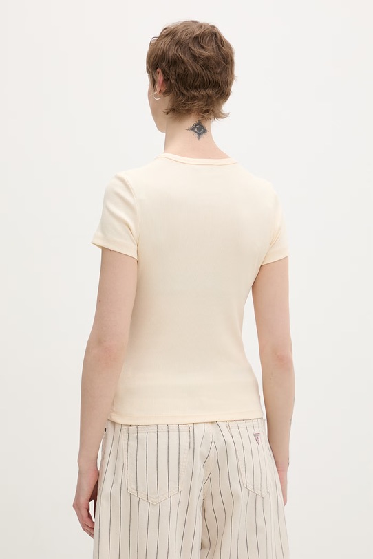 Odzież Tommy Jeans t-shirt damski bawełniany z elastanem DW0DW17881 beżowy