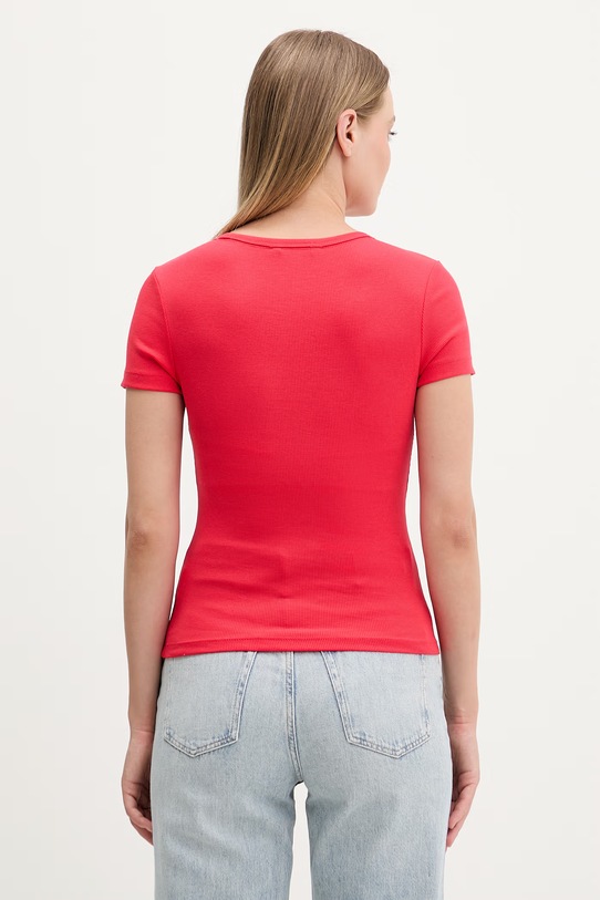 Oblečení Tommy Jeans tričko dámské bavlněné s elastanem DW0DW17881 červená