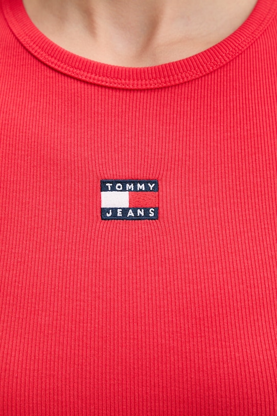 Tommy Jeans tričko dámské bavlněné s elastanem DW0DW17881 červená