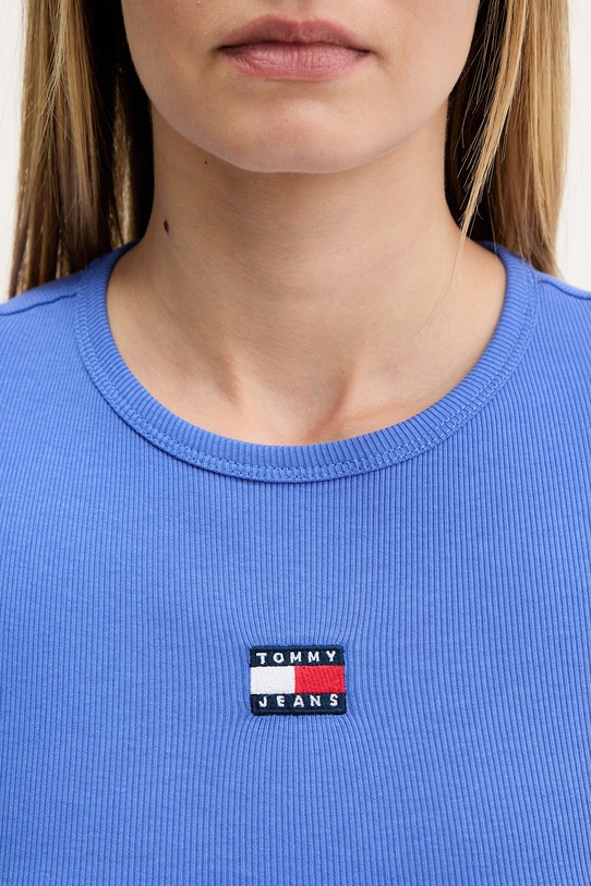 Tommy Jeans tričko dámské bavlněné s elastanem DW0DW17881 modrá
