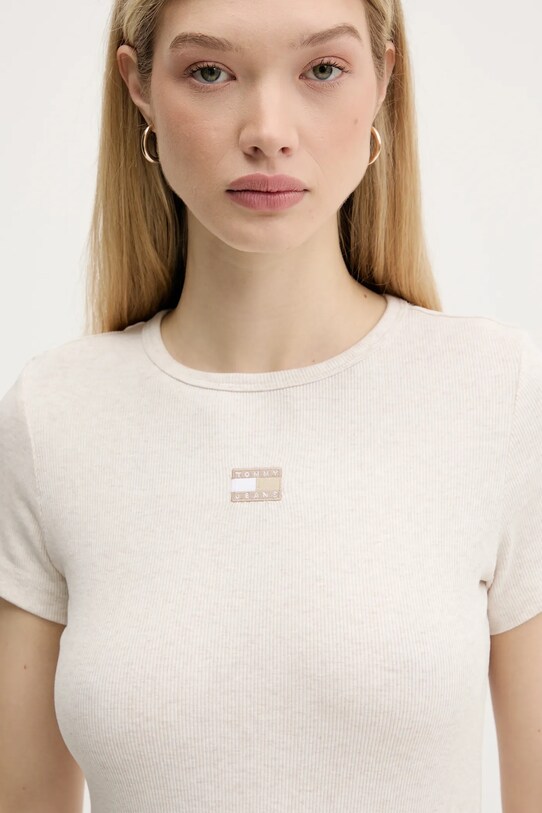 Tommy Jeans tricou bej DW0DW17881