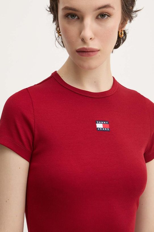 Tommy Jeans t-shirt bordowy DW0DW17881