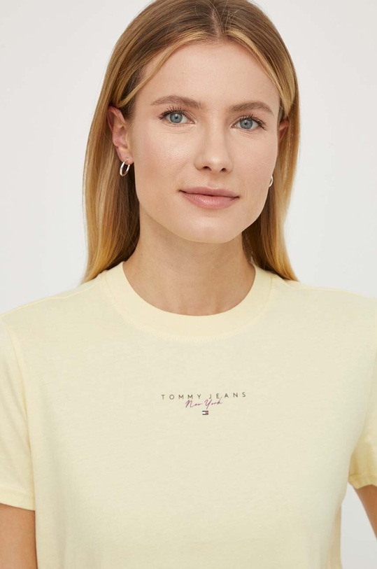 Бавовняна футболка Tommy Jeans бавовна жовтий DW0DW17828