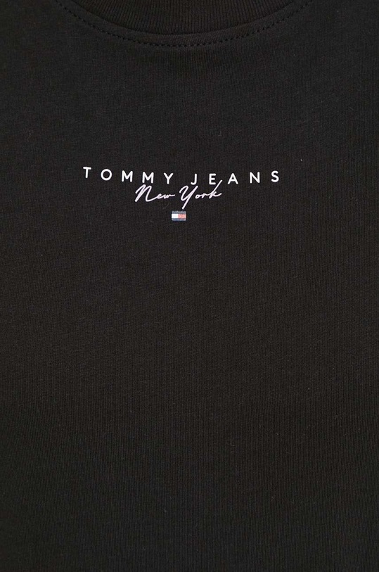 Βαμβακερό μπλουζάκι Tommy Jeans μαύρο DW0DW17828