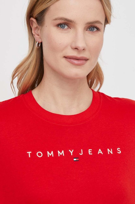 Tommy Jeans t-shirt bawełniany DW0DW17836 czerwony SS24