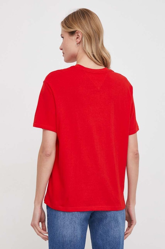 Odzież Tommy Jeans t-shirt bawełniany DW0DW17836 czerwony