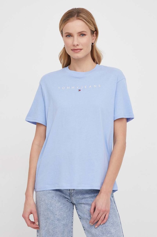 Tommy Jeans t-shirt bawełniany regular niebieski DW0DW17836