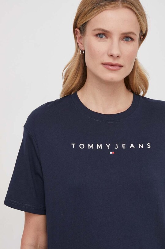Хлопковая футболка Tommy Jeans regular тёмно-синий DW0DW17836
