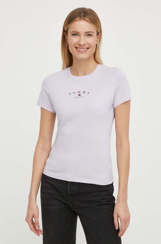 Tommy Jeans t-shirt DW0DW18140 fioletowy SS24