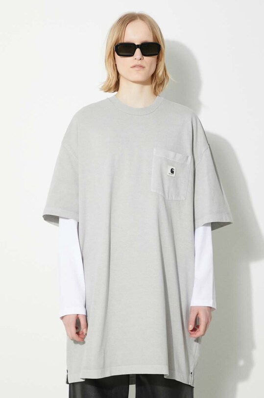 Дрехи Памучна тениска Carhartt WIP S/S Nelson Grand T-Shirt I031616.1YEGD сив