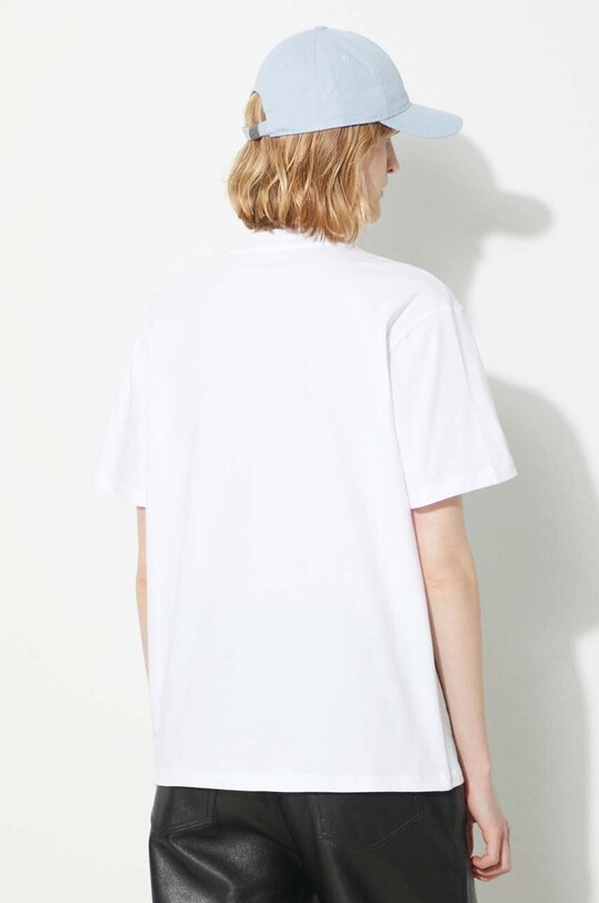 Odzież Carhartt WIP t-shirt bawełniany S/S Script Embroidery T-S I032293.00AXX biały