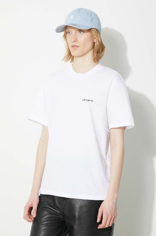 Хлопковая футболка Carhartt WIP S/S Script Embroidery T-S белый I032293.00AXX