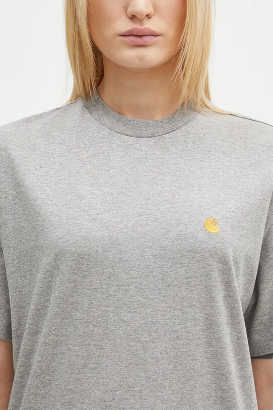 Bavlnené tričko Carhartt WIP S/S Chase T-Shirt sivá I033045.00MXX
