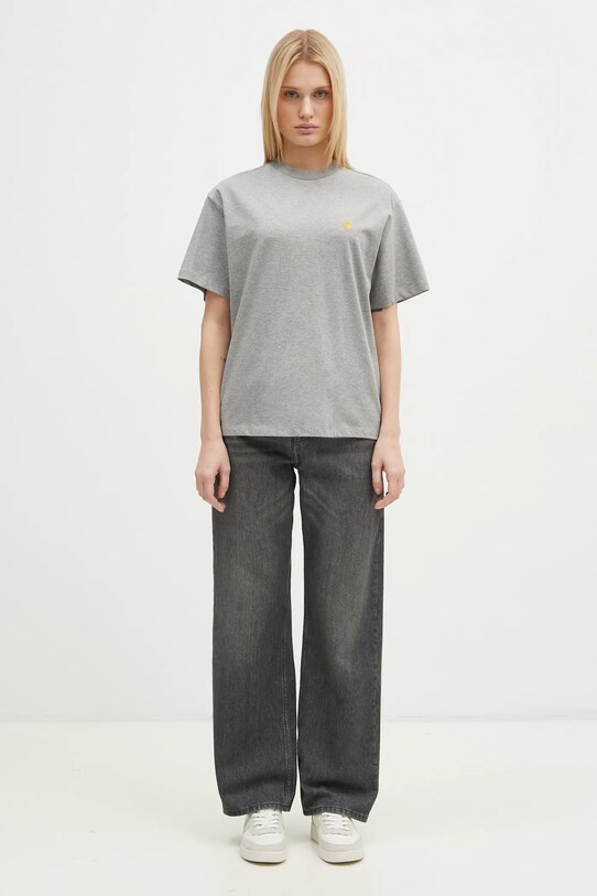 Bavlnené tričko Carhartt WIP S/S Chase T-Shirt I033045.00MXX sivá