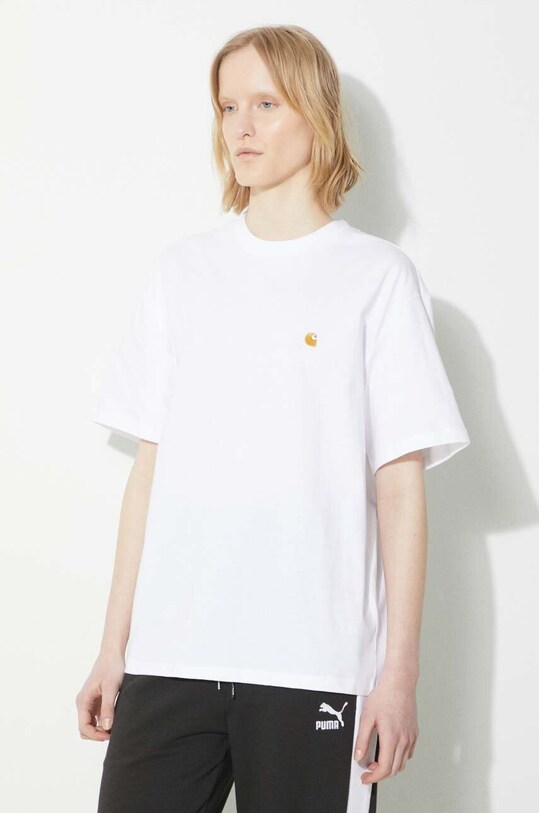Carhartt WIP t-shirt bawełniany S/S Chase T-Shirt biały I033045.00RXX