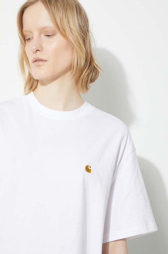 Carhartt WIP t-shirt bawełniany S/S Chase T-Shirt I033045.00RXX biały