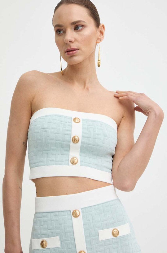 Elisabetta Franchi top mintás zöld TK15B42E2
