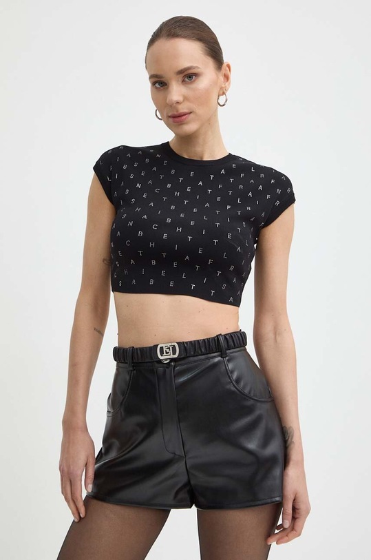 Elisabetta Franchi pulover grosime medie negru MK05B42E2