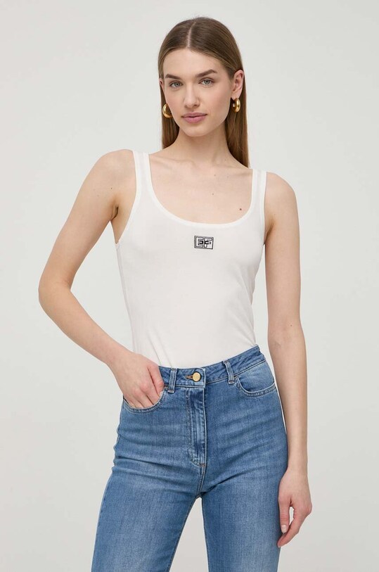 Elisabetta Franchi top semplice bianco TK20B42E2
