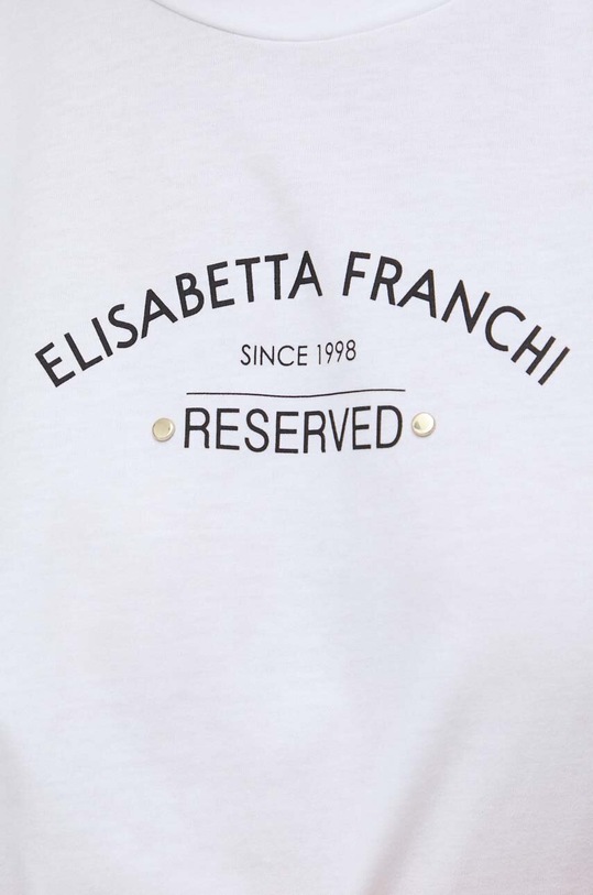 Elisabetta Franchi t-shirt bawełniany MA02342E2 biały