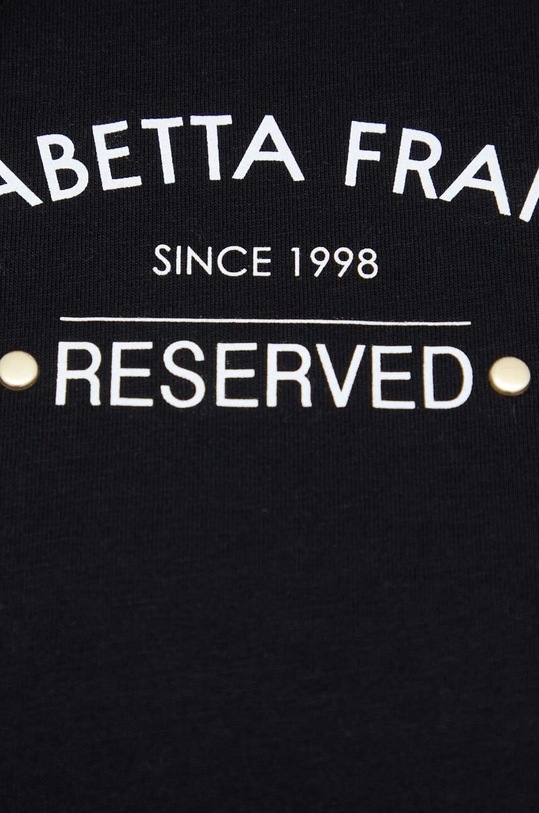 Elisabetta Franchi t-shirt bawełniany czarny MA02342E2
