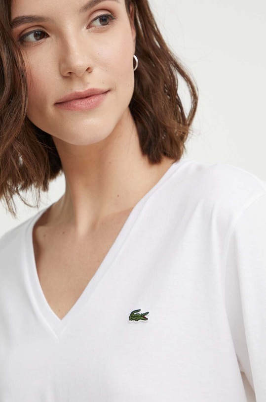 Lacoste tricou din bumbac TF7300 alb