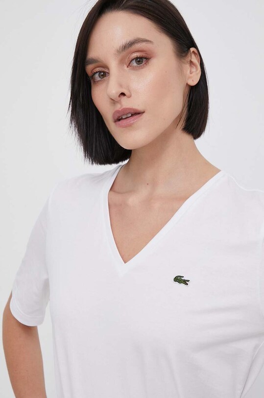 Хлопковая футболка Lacoste белый TF7300