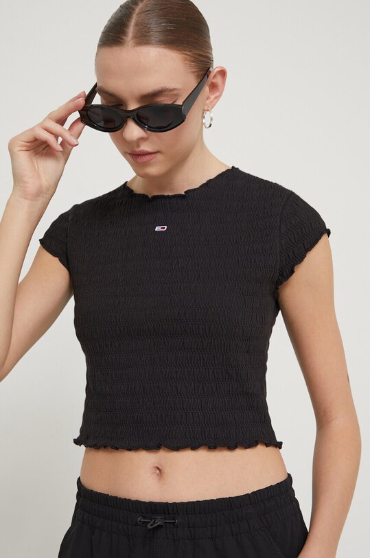 Tričko Tommy Jeans slim čierna DW0DW17888