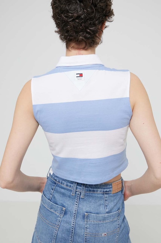 Odzież Tommy Jeans top bawełniany DW0DW17764 niebieski