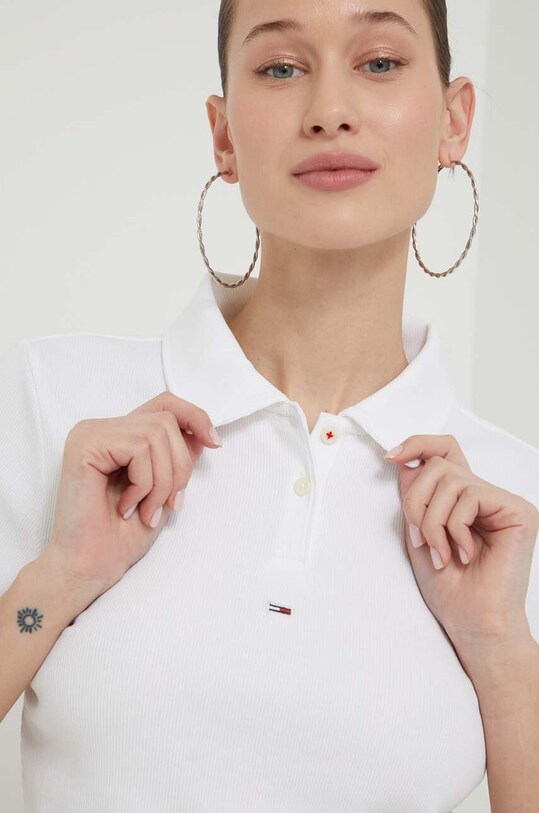 Polo tričko Tommy Jeans bílá DW0DW18315