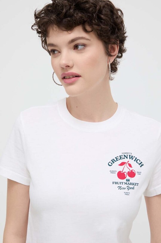 Бавовняна футболка Tommy Jeans DW0DW17820 білий