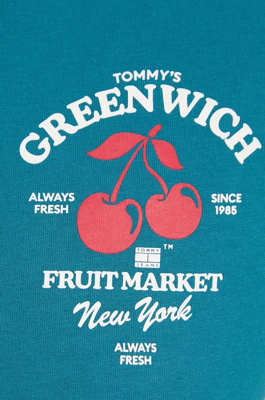 Tommy Jeans tricou din bumbac turcoaz DW0DW17820