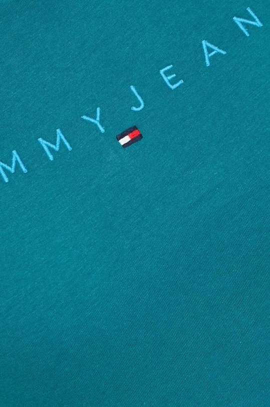 Tommy Jeans t-shirt bawełniany turkusowy DW0DW17827