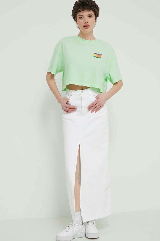 Tommy Jeans t-shirt bawełniany DW0DW18141 zielony SS24