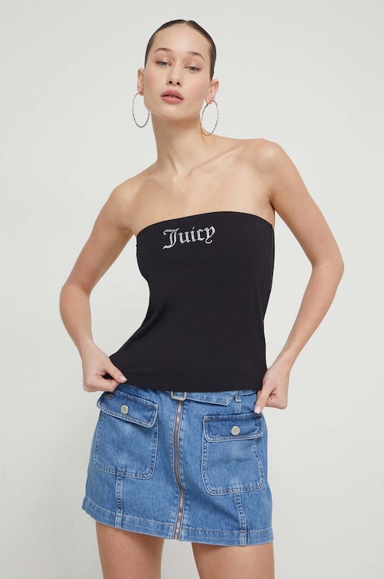 Top Juicy Couture Z elastanom črna JCWCT23310.101