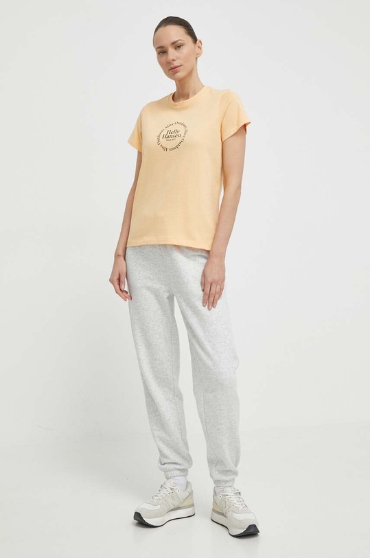 Helly Hansen tricou din bumbac 54080 galben SS24