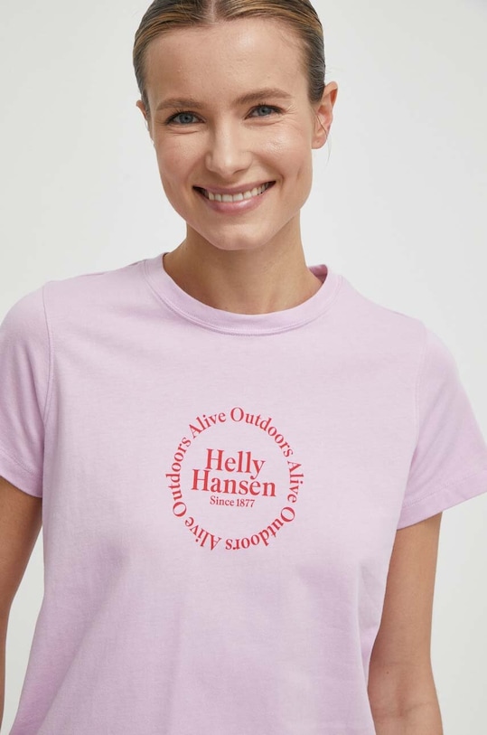 Bavlněné tričko Helly Hansen růžová 54080