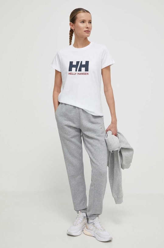 Helly Hansen t-shirt bawełniany nadruk biały 34465