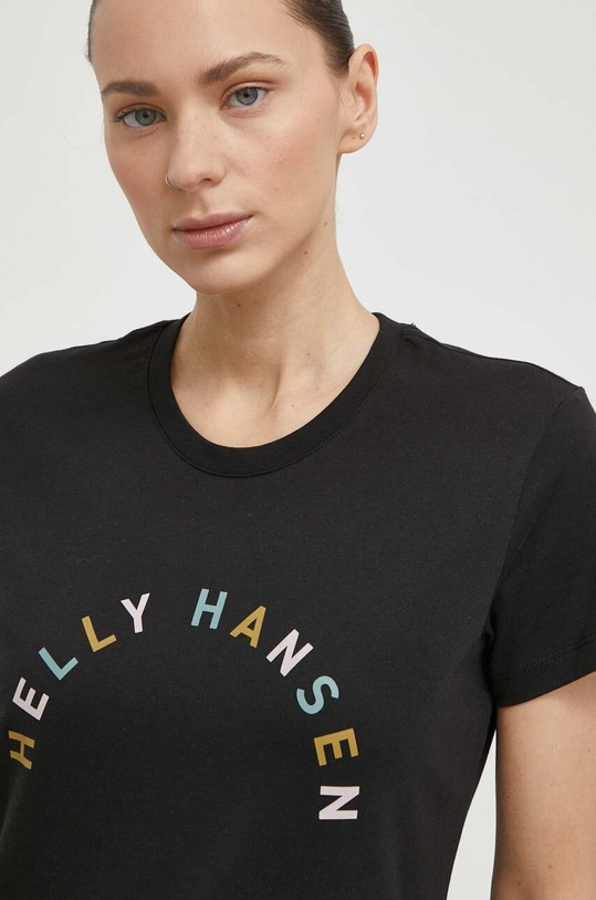 Bavlněné tričko Helly Hansen černá 63341