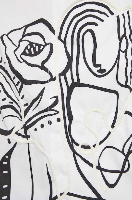 Bavlněné tričko Desigual TRISTAN 24SWTKB0 bílá